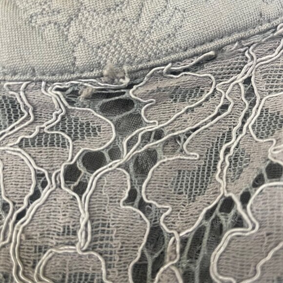 Women's Grey Halter Neck Peplum Top with Lace, Size Medium - Picture 5 of 5